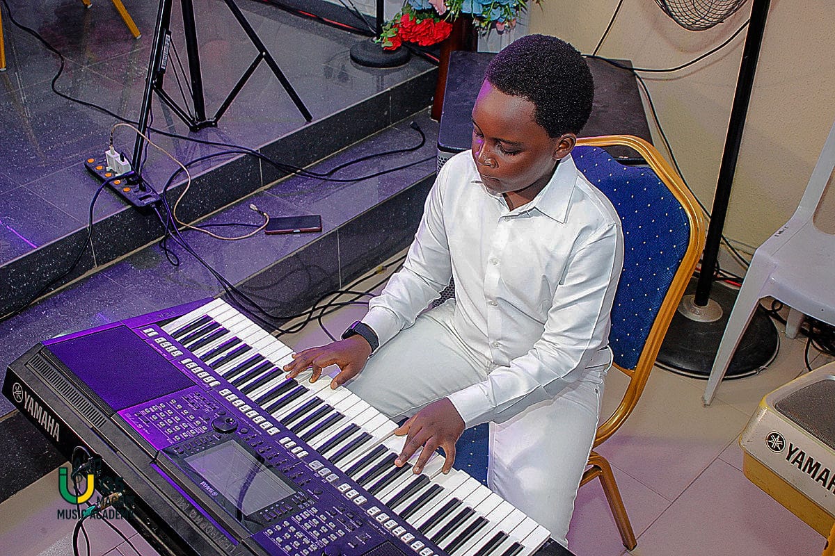 Student playing keyboard